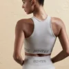 Sömlös crop top med racerback i silver Sömlös crop top med racerback i silver
