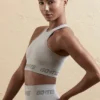 Sömlös crop top med racerback i silver Sömlös crop top med racerback i silver
