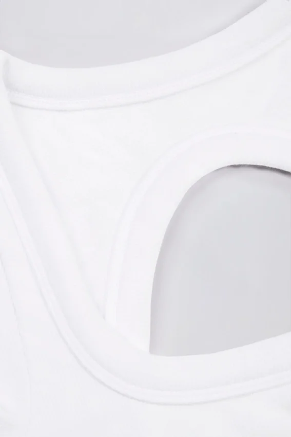 Sömlös, mjuk ribbad crop top med utskärningar i vitt Sömlös, mjuk ribbad crop top med utskärningar i vitt