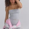 Soft Active bandeau-top med kontrastkant i melerad grå Soft Active bandeau-top med kontrastkant i melerad grå
