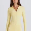 Soft Active Contrast Zip-Up Jacket i Lemon Soft Active Contrast Zip-Up Jacket i Lemon