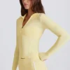 Soft Active Contrast Zip-Up Jacket i Lemon Soft Active Contrast Zip-Up Jacket i Lemon