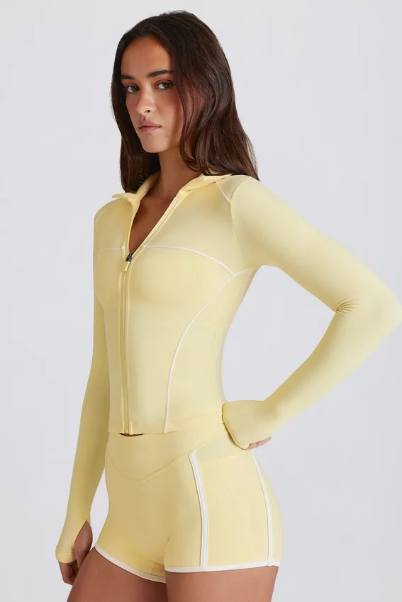 Soft Active Contrast Zip-Up Jacket i Lemon Soft Active Contrast Zip-Up Jacket i Lemon