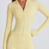 Soft Active Contrast Zip-Up Jacket i Lemon Soft Active Contrast Zip-Up Jacket i Lemon