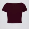 Soft Active crop top med hjärtformad halsringning i vinrött Soft Active crop top med hjärtformad halsringning i vinrött