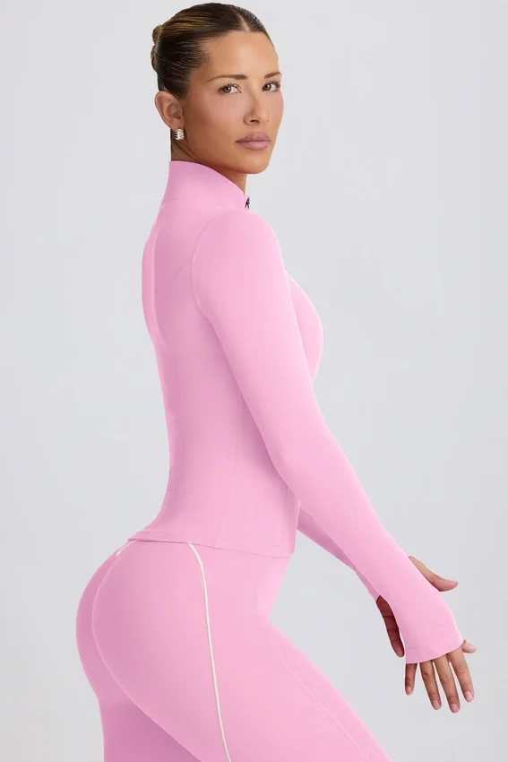 Soft Active-jacka med dragkedja i babyrosa Soft Active-jacka med dragkedja i babyrosa