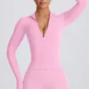 Soft Active-jacka med dragkedja i babyrosa Soft Active-jacka med dragkedja i babyrosa