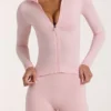 Soft Active-jacka med dragkedja i Blush Marl Soft Active-jacka med dragkedja i Blush Marl