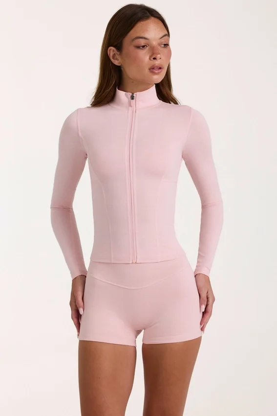 Soft Active-jacka med dragkedja i Blush Marl Soft Active-jacka med dragkedja i Blush Marl