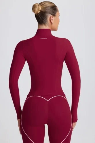 Soft Active-jacka med dragkedja i burgundy Soft Active-jacka med dragkedja i burgundy
