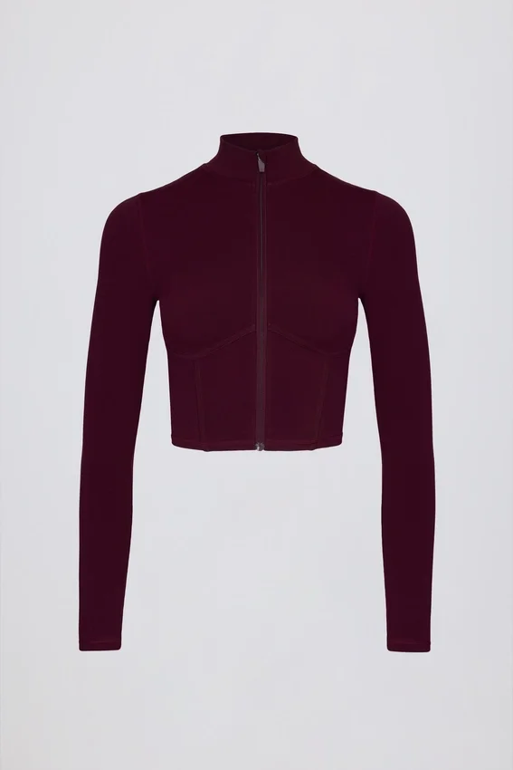 Soft Active-jacka med dragkedja i burgundy Soft Active-jacka med dragkedja i burgundy