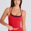 Soft Active Layered Cropped Tank Top i Strawberry Red Soft Active Layered Cropped Tank Top i Strawberry Red