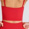 Soft Active Layered Cropped Tank Top i Strawberry Red Soft Active Layered Cropped Tank Top i Strawberry Red