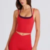 Soft Active Layered Cropped Tank Top i Strawberry Red Soft Active Layered Cropped Tank Top i Strawberry Red