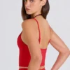 Soft Active Layered Cropped Tank Top i Strawberry Red Soft Active Layered Cropped Tank Top i Strawberry Red