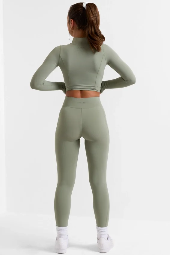 Soft Active-leggings i full längd i bambugrönt Soft Active-leggings i full längd i bambugrönt