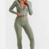Soft Active-leggings i full längd i bambugrönt Soft Active-leggings i full längd i bambugrönt