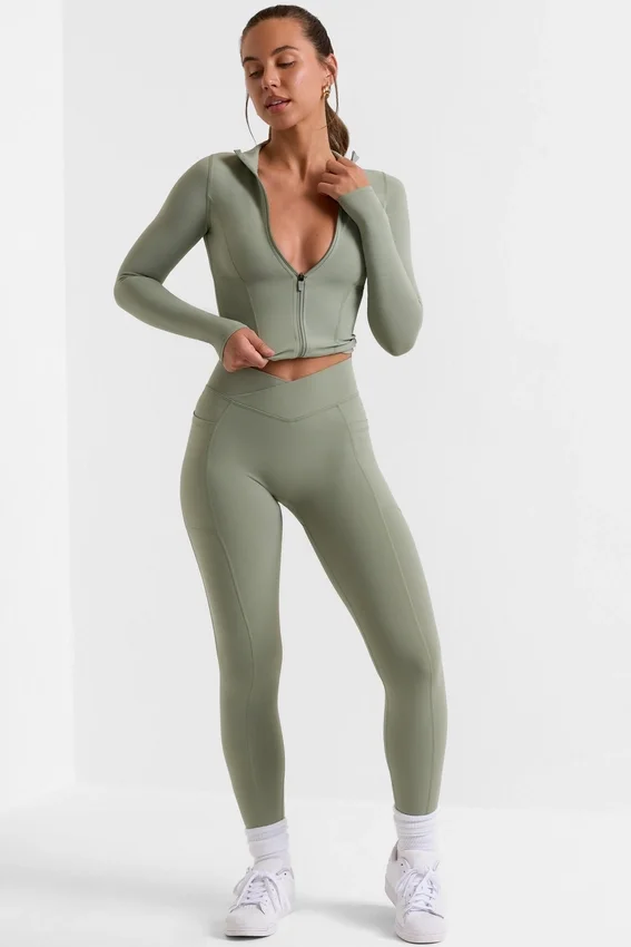 Soft Active-leggings i full längd i bambugrönt Soft Active-leggings i full längd i bambugrönt