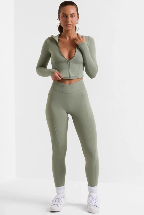 Soft Active-leggings i full längd i bambugrönt Soft Active-leggings i full längd i bambugrönt