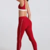 Soft Active-leggings med kontrastdetaljer i mörkrött Soft Active-leggings med kontrastdetaljer i mörkrött