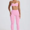 Soft Active-leggings med medelhög midja i babyrosa Soft Active-leggings med medelhög midja i babyrosa