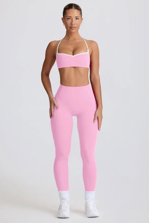 Soft Active-leggings med medelhög midja i babyrosa Soft Active-leggings med medelhög midja i babyrosa