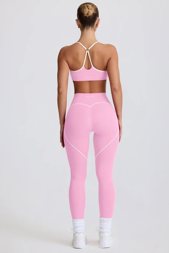 Soft Active-leggings med medelhög midja i babyrosa Soft Active-leggings med medelhög midja i babyrosa