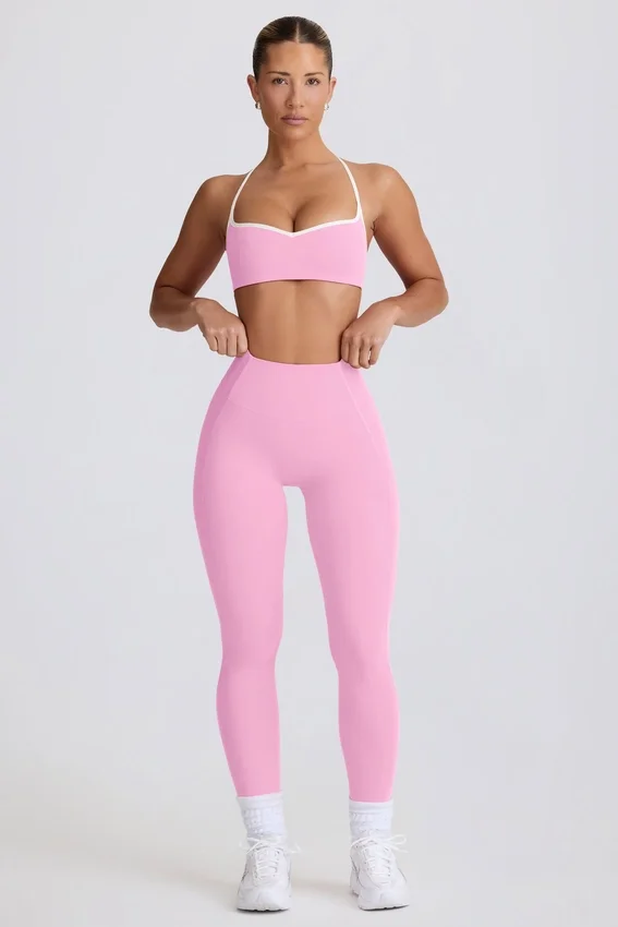 Soft Active-leggings med medelhög midja i babyrosa Soft Active-leggings med medelhög midja i babyrosa