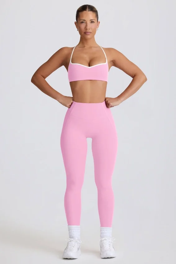 Soft Active-leggings med medelhög midja i babyrosa Soft Active-leggings med medelhög midja i babyrosa