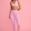 Soft Active-leggings med medelhög midja i dammrosa Soft Active-leggings med medelhög midja i dammrosa