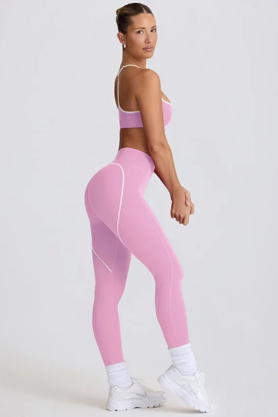 Soft Active-leggings med medelhög midja i dammrosa Soft Active-leggings med medelhög midja i dammrosa
