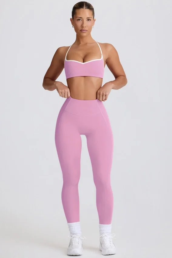 Soft Active-leggings med medelhög midja i dammrosa Soft Active-leggings med medelhög midja i dammrosa