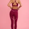 Soft Active-leggings med medelhög midja i vinrött Soft Active-leggings med medelhög midja i vinrött