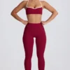 Soft Active-leggings med medelhög midja i vinrött Soft Active-leggings med medelhög midja i vinrött
