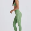 Soft Active-leggings med vridet framstycke i grönt Soft Active-leggings med vridet framstycke i grönt