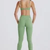 Soft Active-leggings med vridet framstycke i grönt Soft Active-leggings med vridet framstycke i grönt