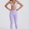 Soft Active-leggings med vridet framstycke i lila Soft Active-leggings med vridet framstycke i lila