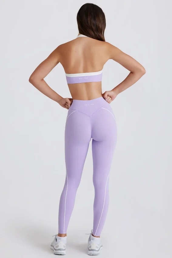 Soft Active-leggings med vridet framstycke i lila Soft Active-leggings med vridet framstycke i lila