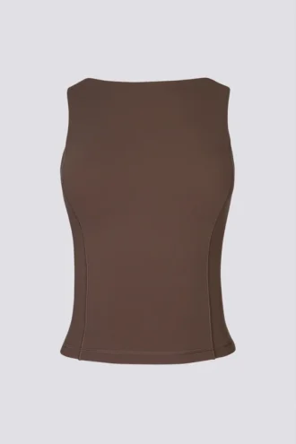 Soft Active-linne med båthals och öppen rygg i färgen Cocoa Soft Active-linne med båthals och öppen rygg i färgen Cocoa