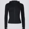 Soft Active-mellanlagerjacka med huva i svart Soft Active-mellanlagerjacka med huva i svart