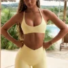 Soft Active Pocket V-Waist Mini Shorts i Lemon Soft Active Pocket V-Waist Mini Shorts i Lemon