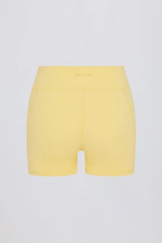 Soft Active Pocket V-Waist Mini Shorts i Lemon Soft Active Pocket V-Waist Mini Shorts i Lemon