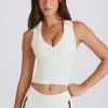 Soft Active Polo Crop Top i Ivory Soft Active Polo Crop Top i Ivory