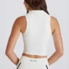 Soft Active Polo Crop Top i Ivory Soft Active Polo Crop Top i Ivory