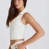Soft Active Polo Crop Top i Ivory Soft Active Polo Crop Top i Ivory
