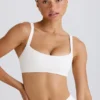 Soft Active-sport-BH med kontrastkant i vitt Soft Active-sport-BH med kontrastkant i vitt