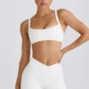 Soft Active-sport-BH med kontrastkant i vitt Soft Active-sport-BH med kontrastkant i vitt