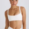 Soft Active-sport-BH med kontrastkant i vitt Soft Active-sport-BH med kontrastkant i vitt