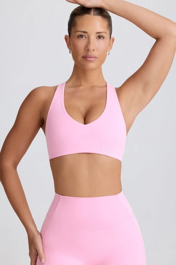 Soft Active sport-BH med V-ringning i babyrosa Soft Active sport-BH med V-ringning i babyrosa