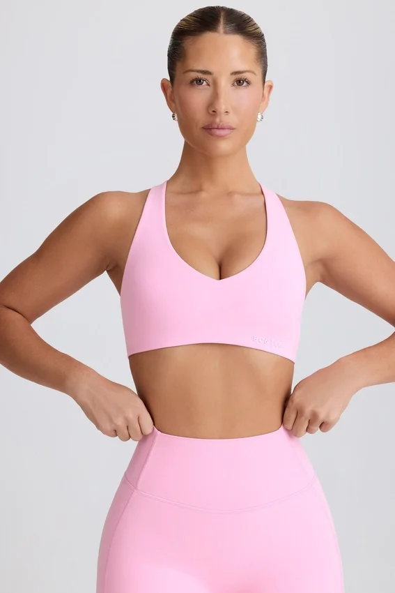 Soft Active sport-BH med V-ringning i babyrosa Soft Active sport-BH med V-ringning i babyrosa